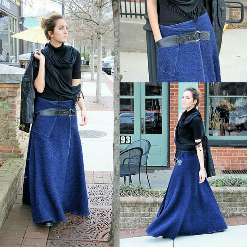 Boucle Maxi Wrap Skirt